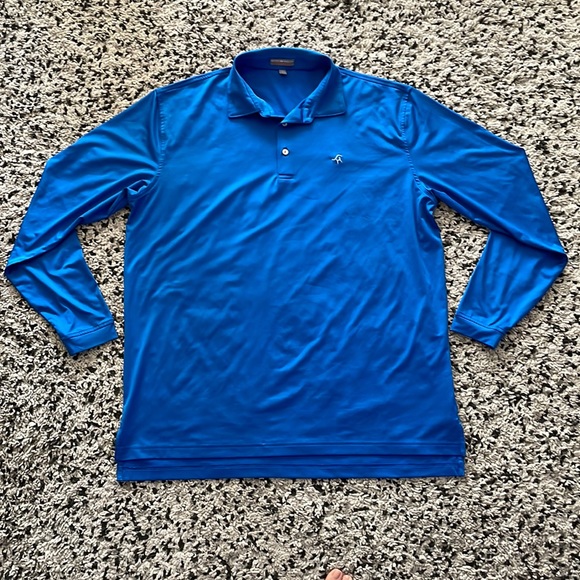 Peter Millar Shirts Peter Millar Lightweight Stretch Long Sleeve Golf Shirtxl Blue Poshmark